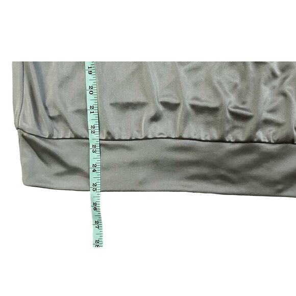 AGB Silver Satin Scoop Neck Blouse Womens Size S - Picture 9 of 10